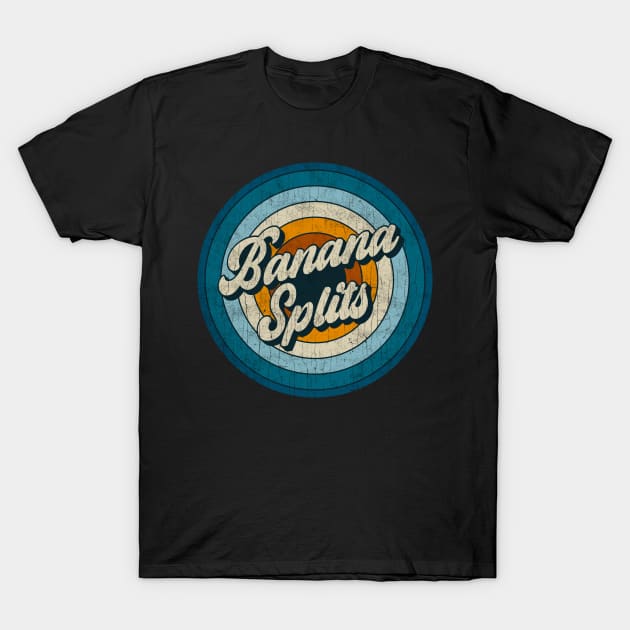 Banana Splits - Retro Circle Vintage T-Shirt by Skeletownn